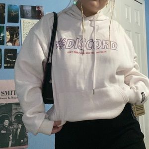 White oversized graphic sweatshirt hoodie